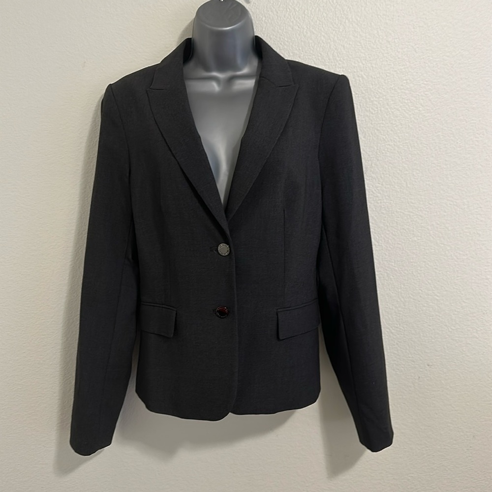 Dark Grey Calvin Klein Fitted Blazer